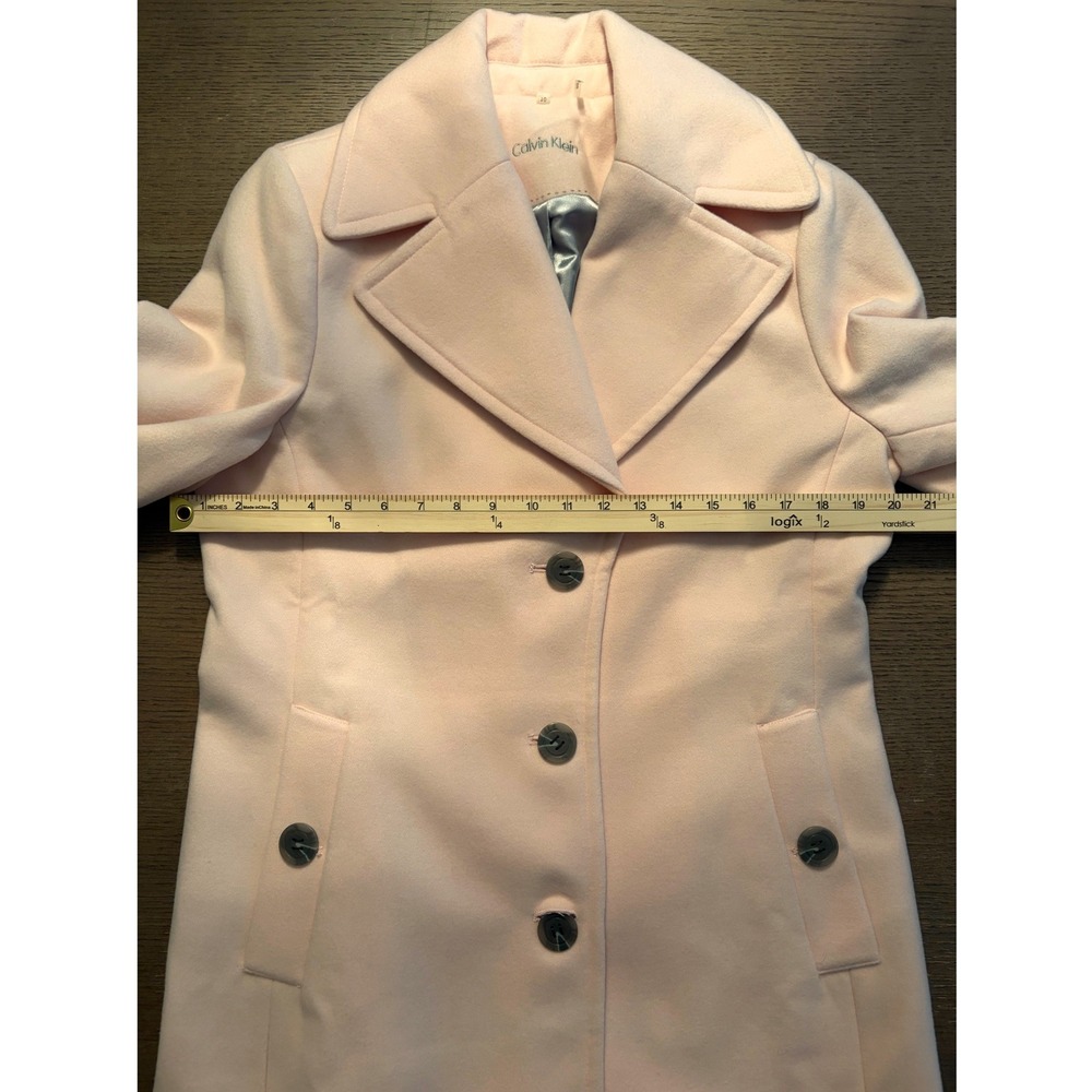 Calvin Klein Womens Pink Double Breasted Peacoat Wool Blend Jacket Size 10 NEW - Picture 3 of 13